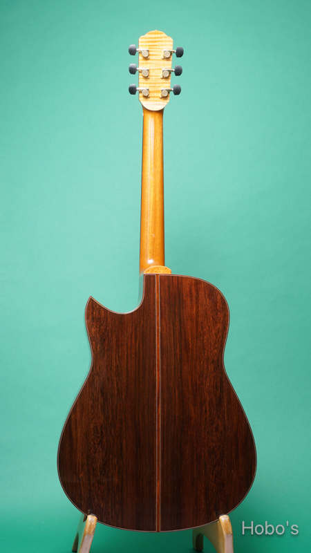 KAMEOKA GUITAR (亀岡 隆之) KMD Cutaway "German / Madagascar Rosewood" BACK