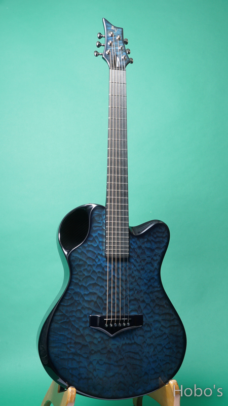 Emerald Guitars X20 Blue Quilted Maple Custom "w/L.R.Baggs Anthem" FRONT