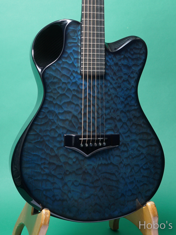 Emerald Guitars X20 Blue Quilted Maple Custom "w/L.R.Baggs Anthem" 5